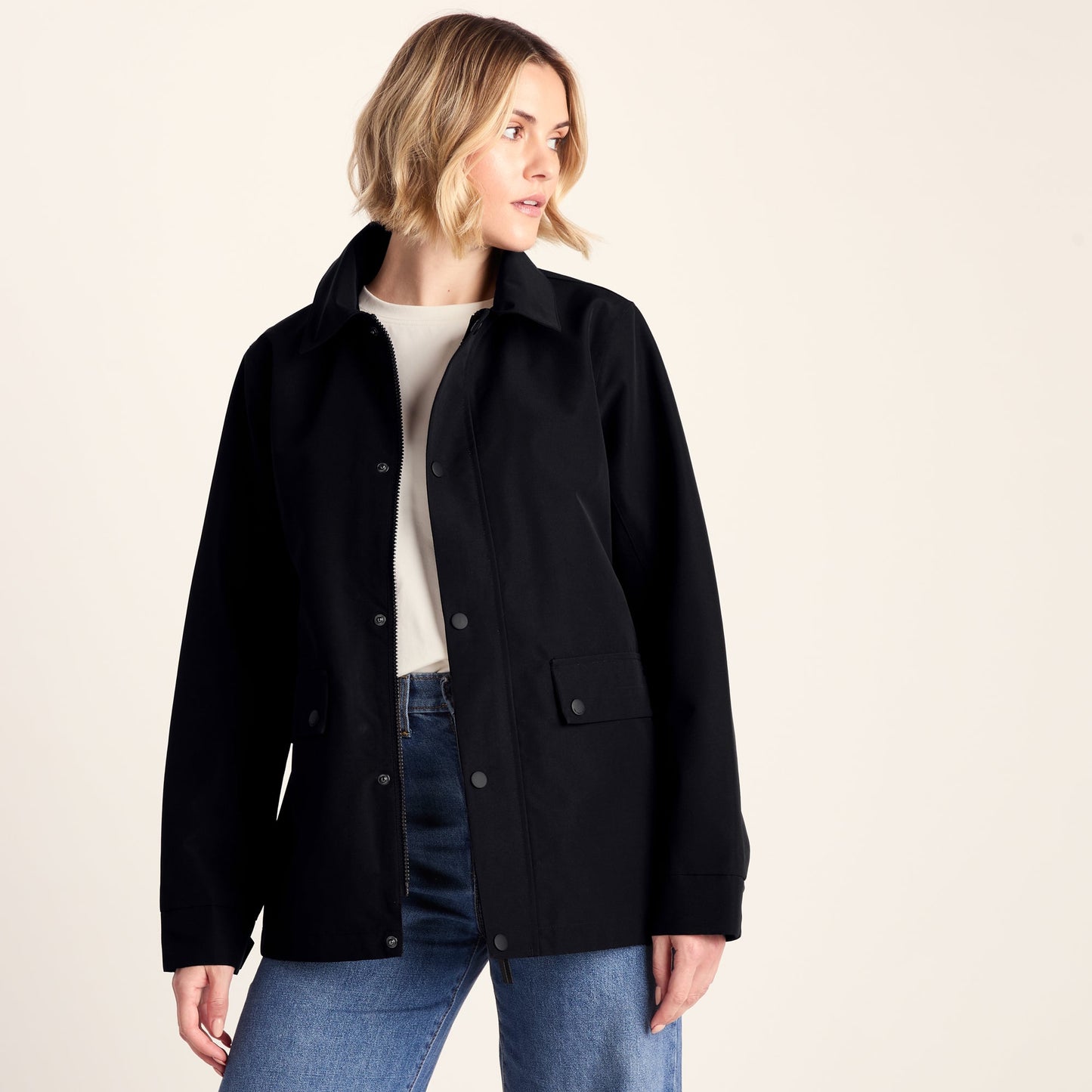 Shea Womens Waterproof Trench Coat - Black