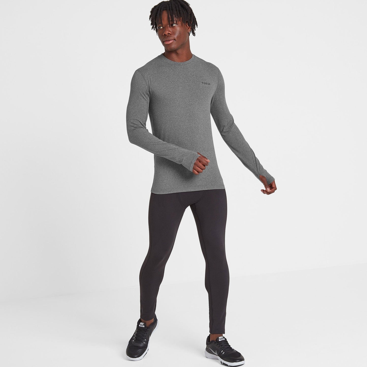Snowdon Mens Thermal Crew Neck Base Layer - Grey Marl
