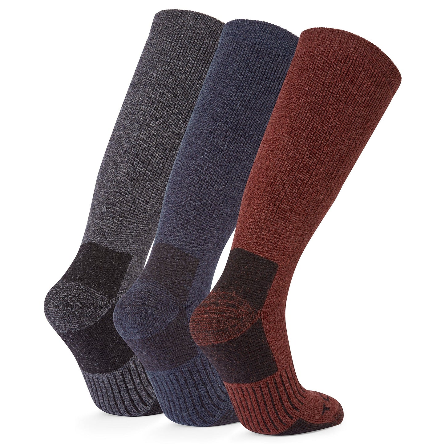 Villach 3 Pack Mens Trek Socks - Dark Grey Marl/Port/Dark Indigo