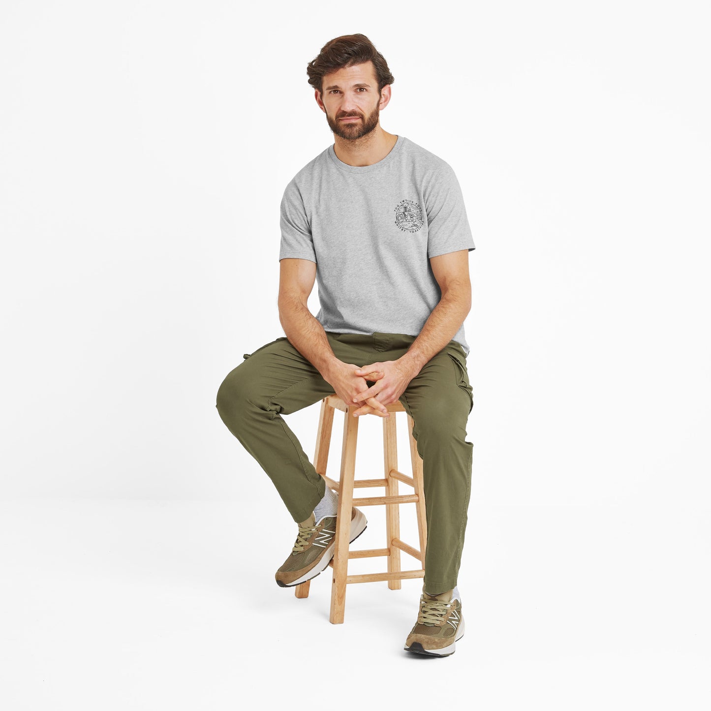 Whitby Mens 100% Cotton Supersoft T-Shirt - Light Grey Marl