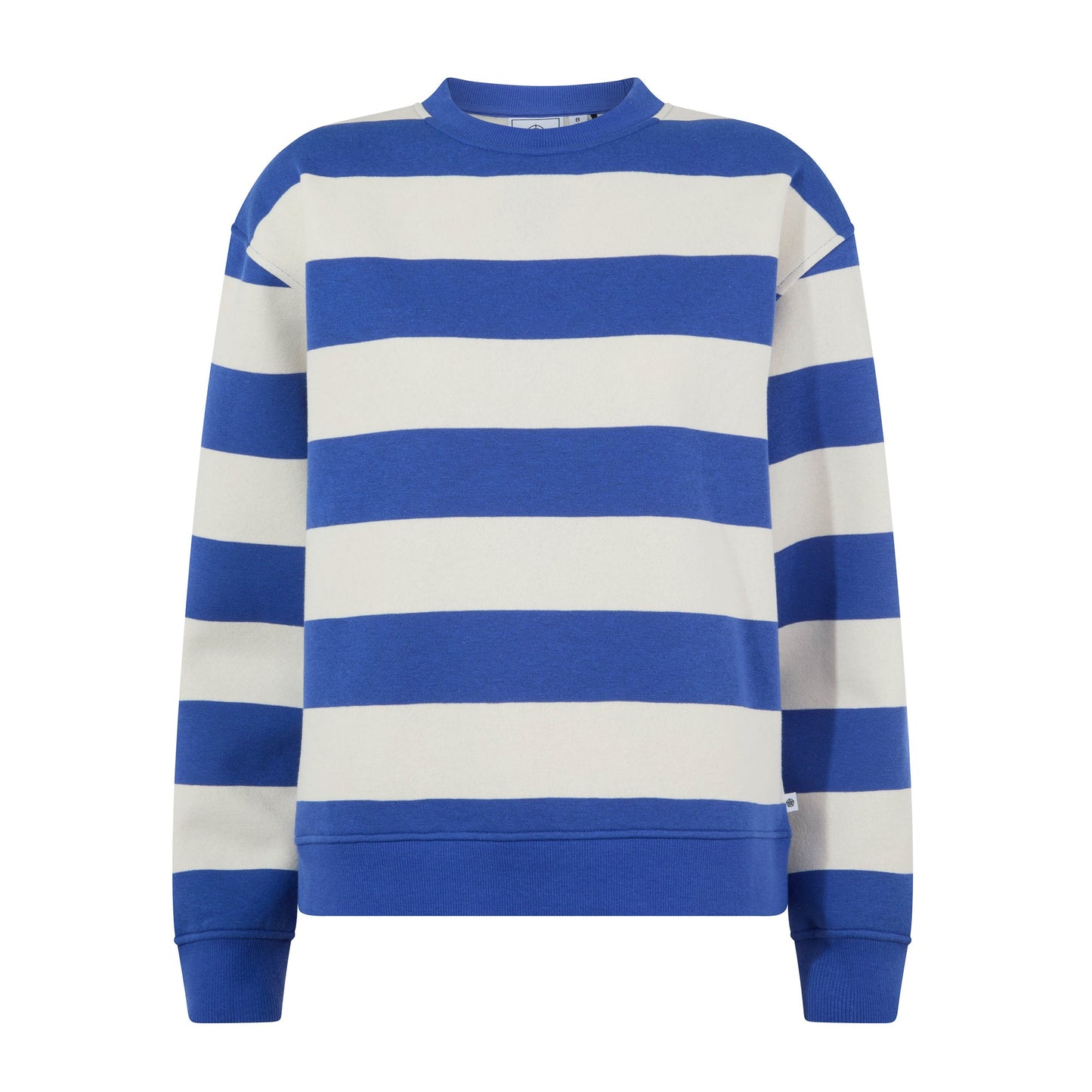 Yuri Womens Supersoft Crew Neck Striped Sweatshirt - Cobalt Stripe