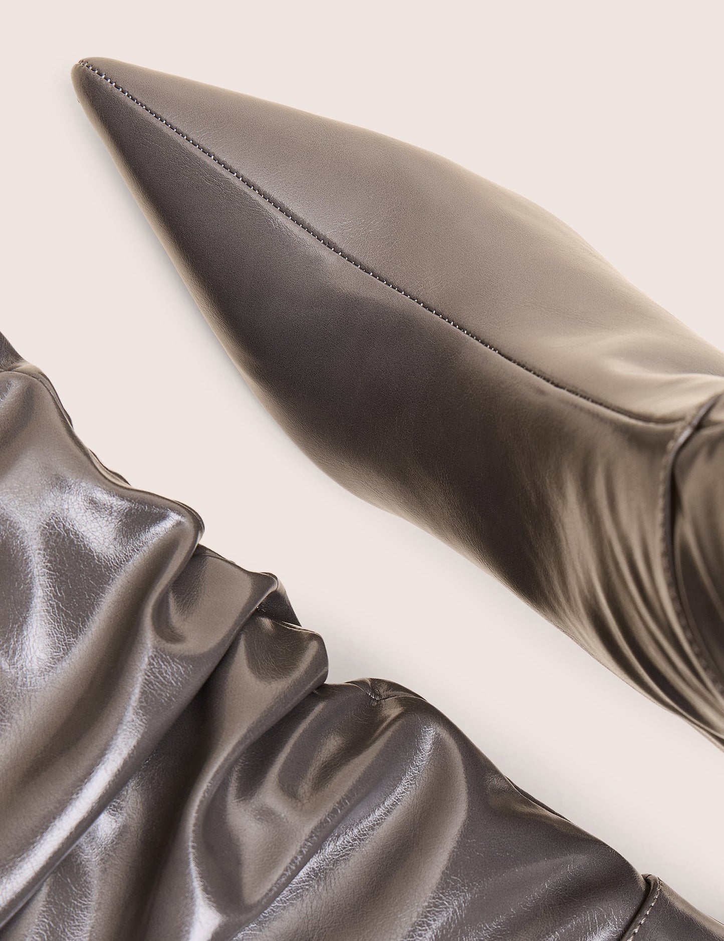 La Dolce Vita Slate Grey Rouched Kitten Heel Knee High Boots