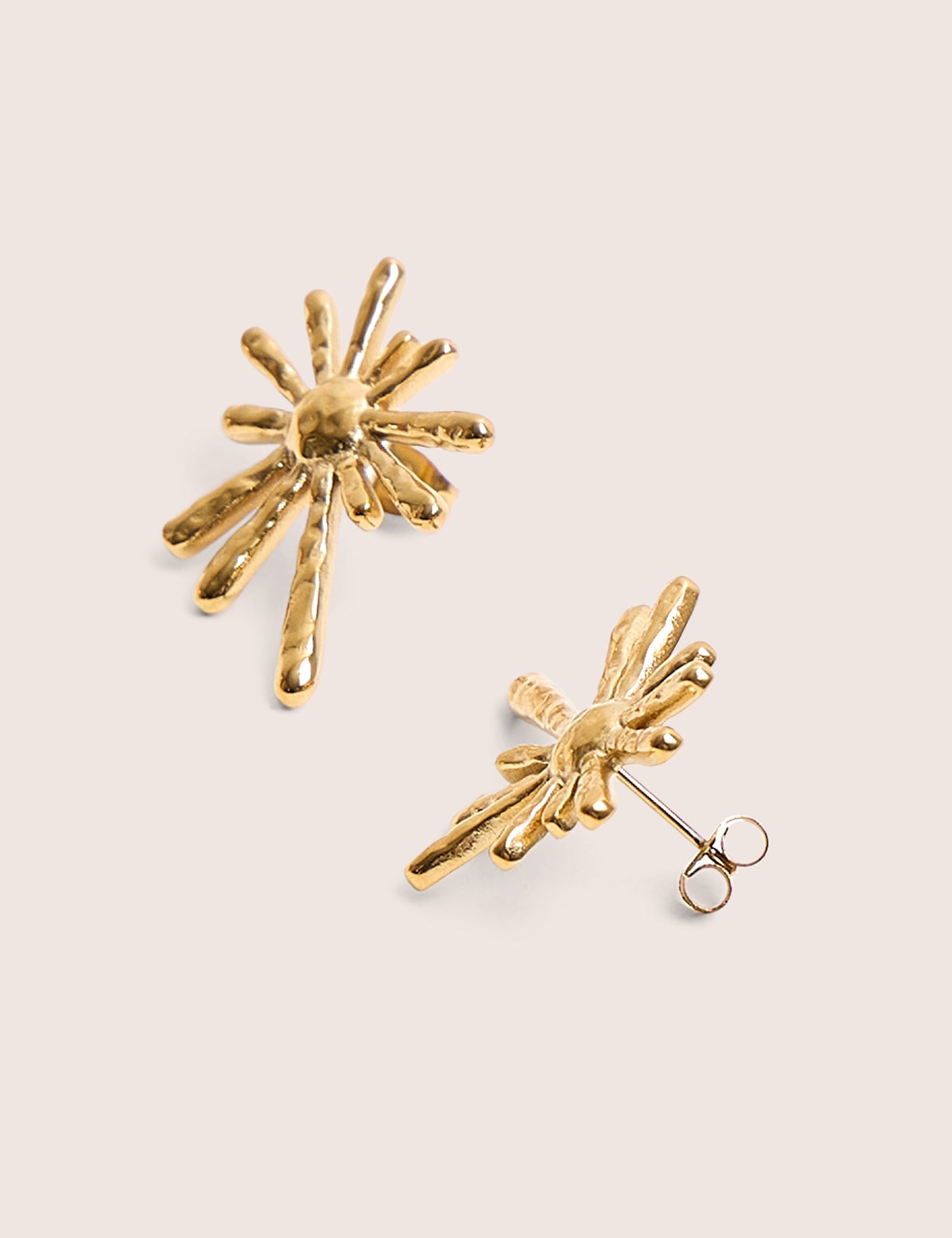 Gold Plated Abstract Star Earrings