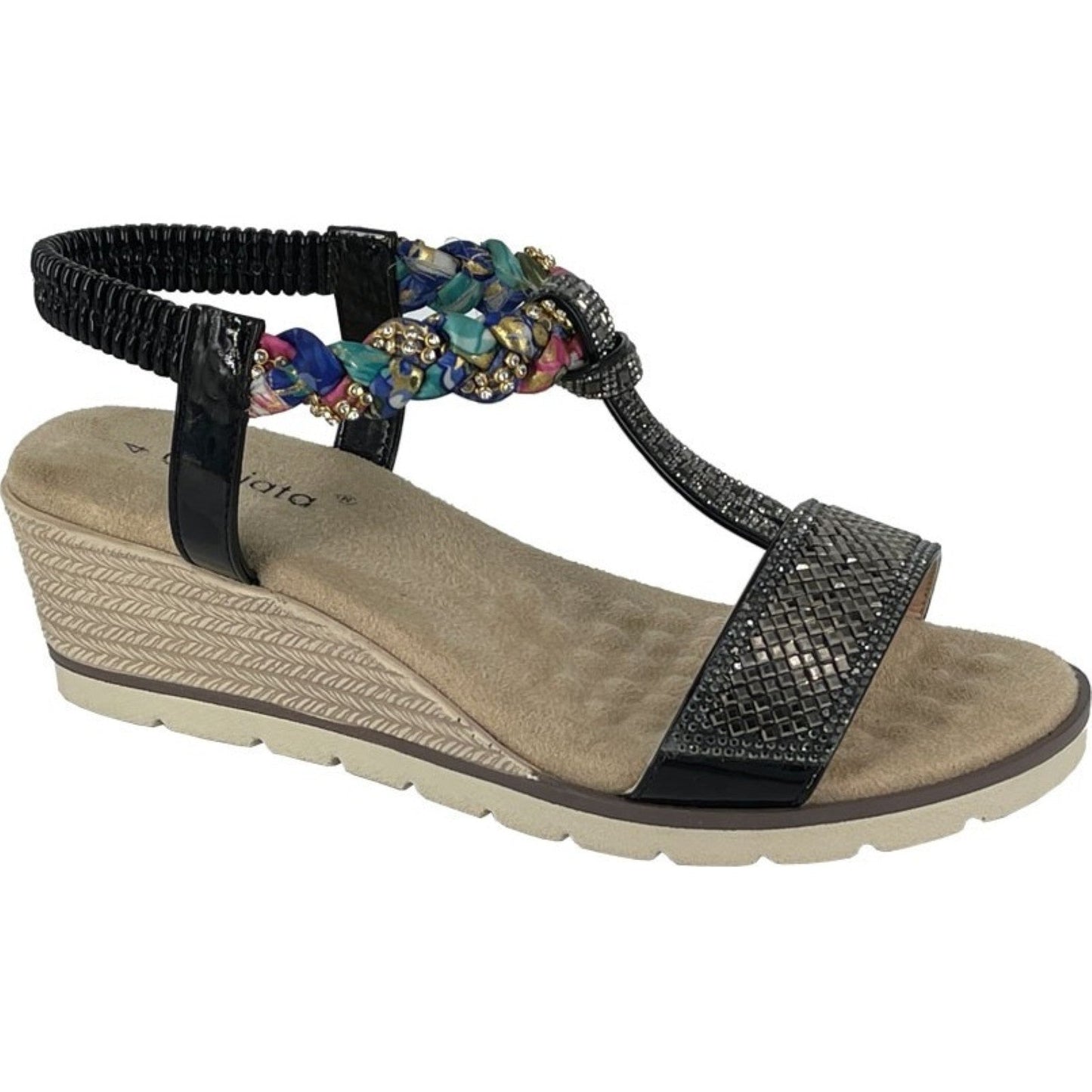 Cipriata Womens Gilda Halter Back Sandals - Black - 8 UK