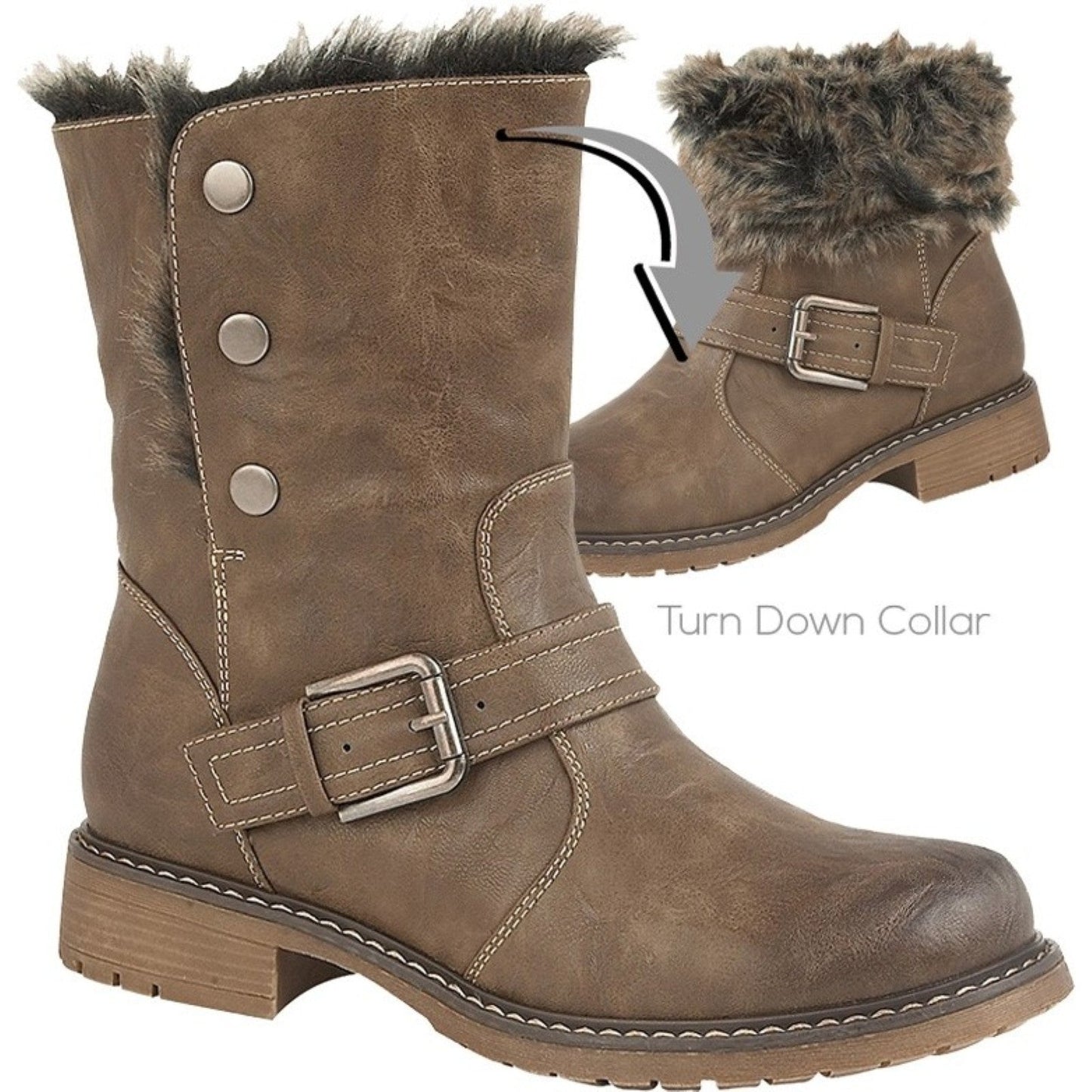 Cipriata Womens Andreana Biker Style Ankle Boots