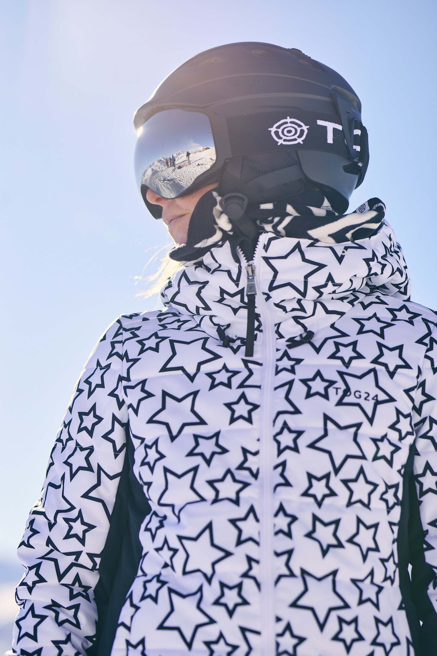 Vermont Womens Ski Jacket - Black/Optic White Outline Star