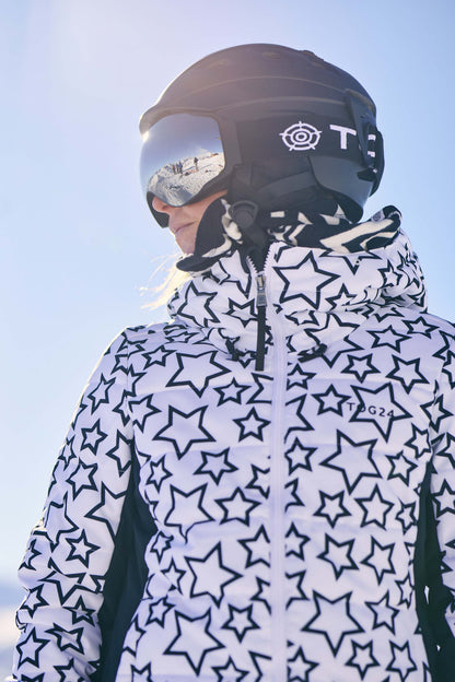 Vermont Womens Ski Jacket - Black/Optic White Outline Star