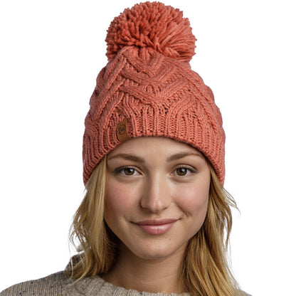 Buff Unisex Knitted Fleece Lined Bobble Hat