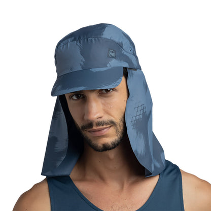 Buff Unisex Walking Hiking UPF 50 Packable Pack Sahara Cap - Steel