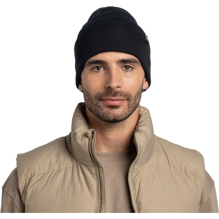 Buff Unisex Lilon Two Layer Circular Knit Beanie - Black - OS