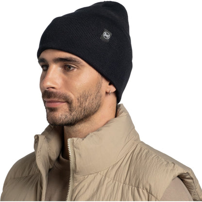 Buff Unisex Lilon Two Layer Circular Knit Beanie - Black - OS