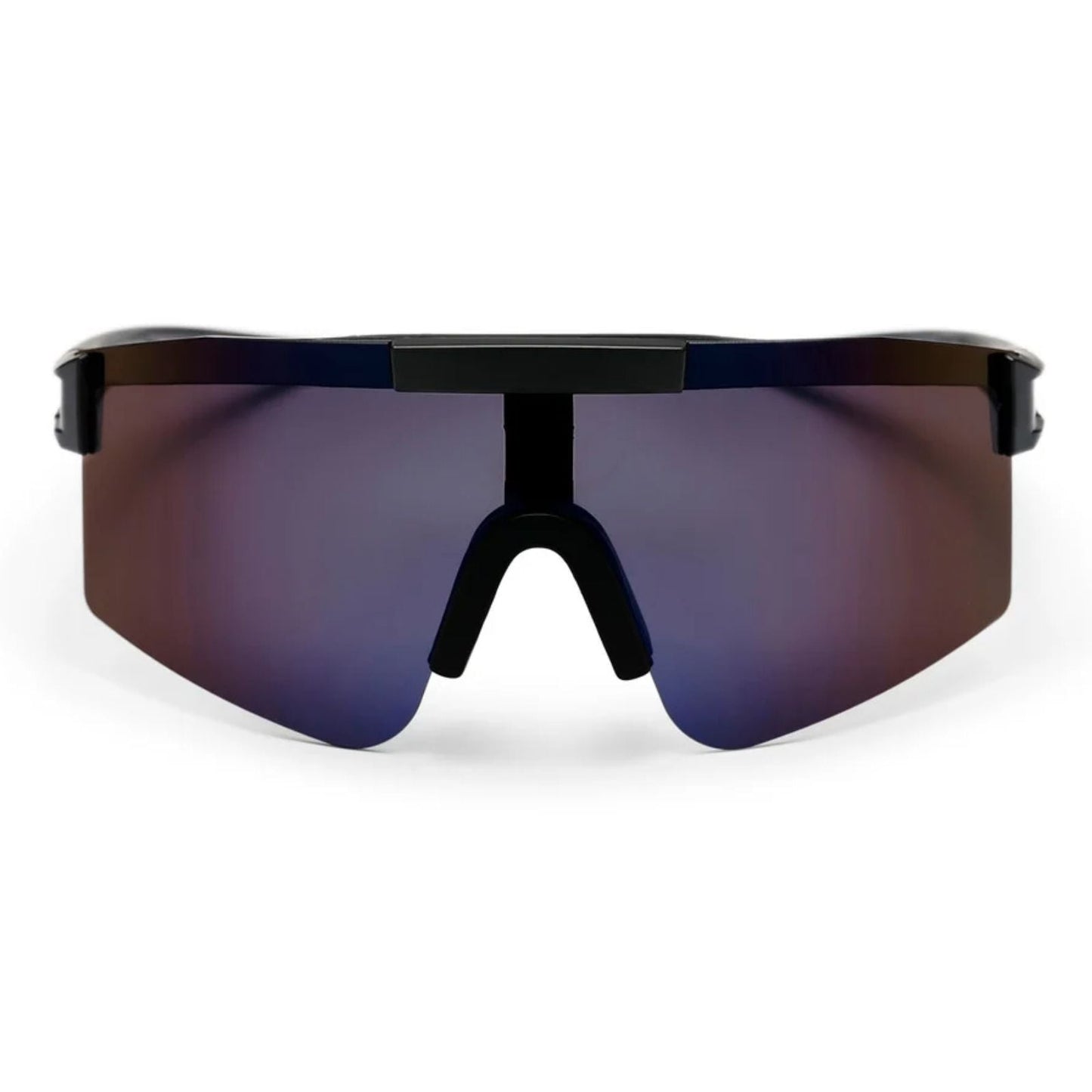 CHPO Luca Oversized Sport Sunglasses - Matte Black/Purple Mirror