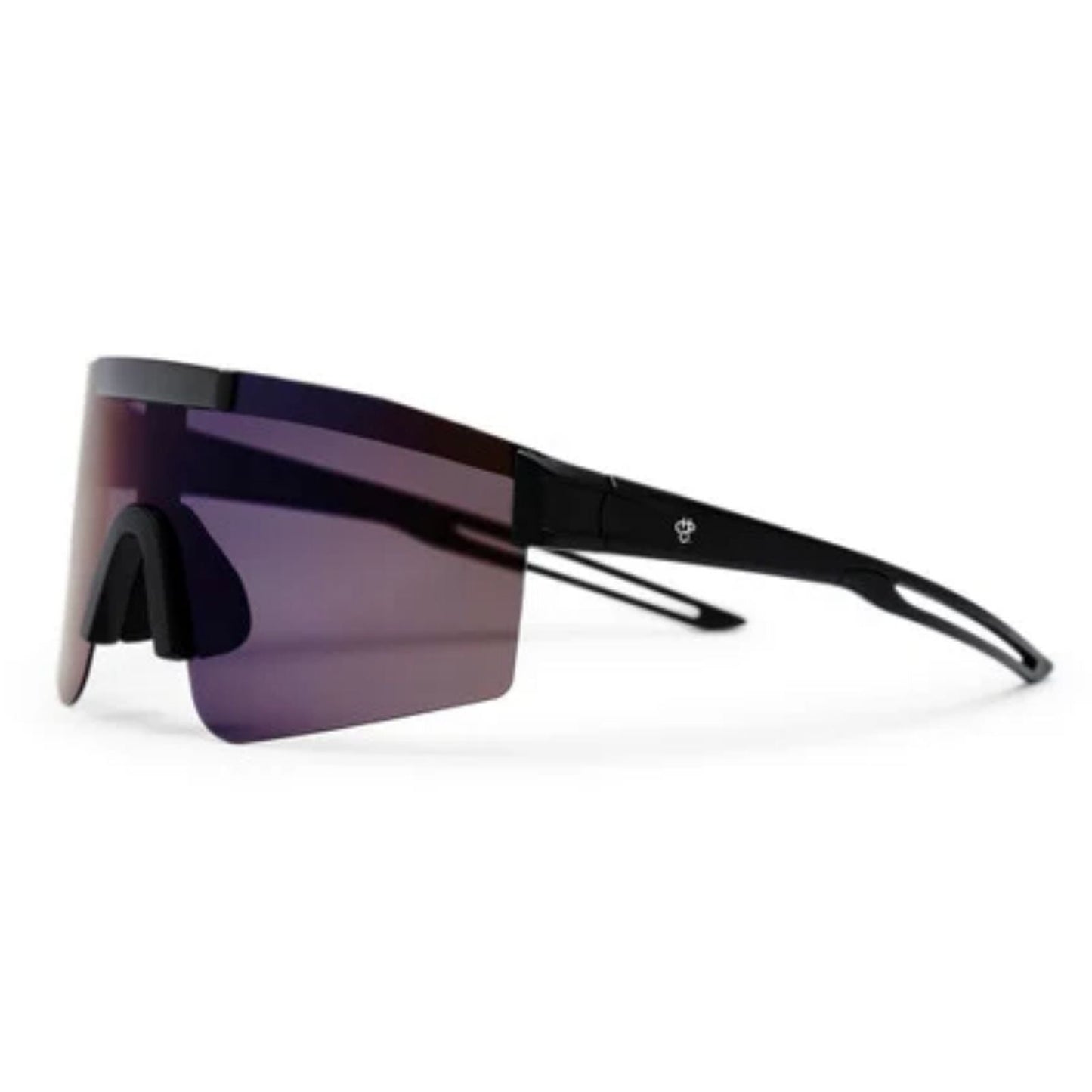 CHPO Luca Oversized Sport Sunglasses - Matte Black/Purple Mirror