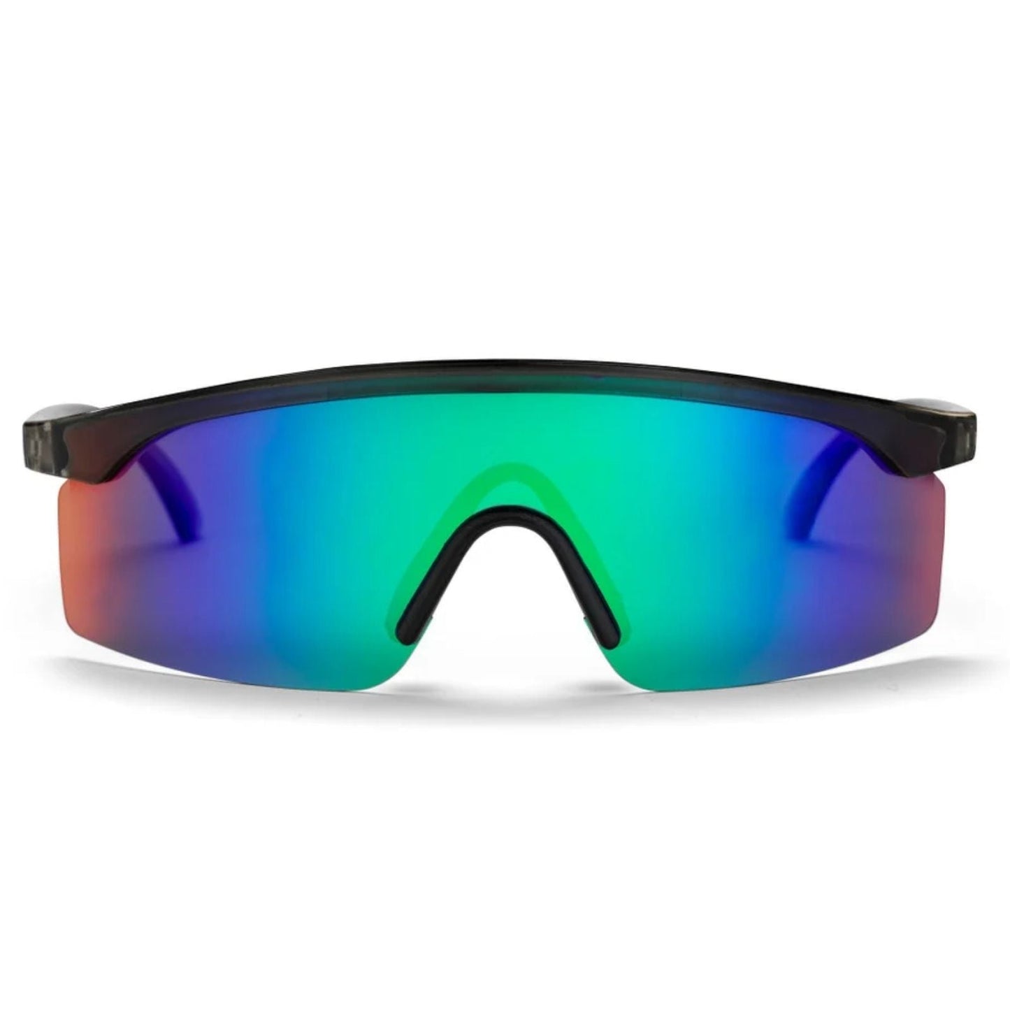 CHPO Lelle Oversized Sport Sunglasses - Grey/Rainbow Mirror