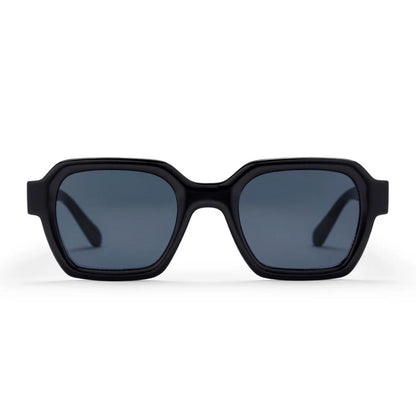 CHPO The AK Geometric Sunglasses - Shiny Black/Black