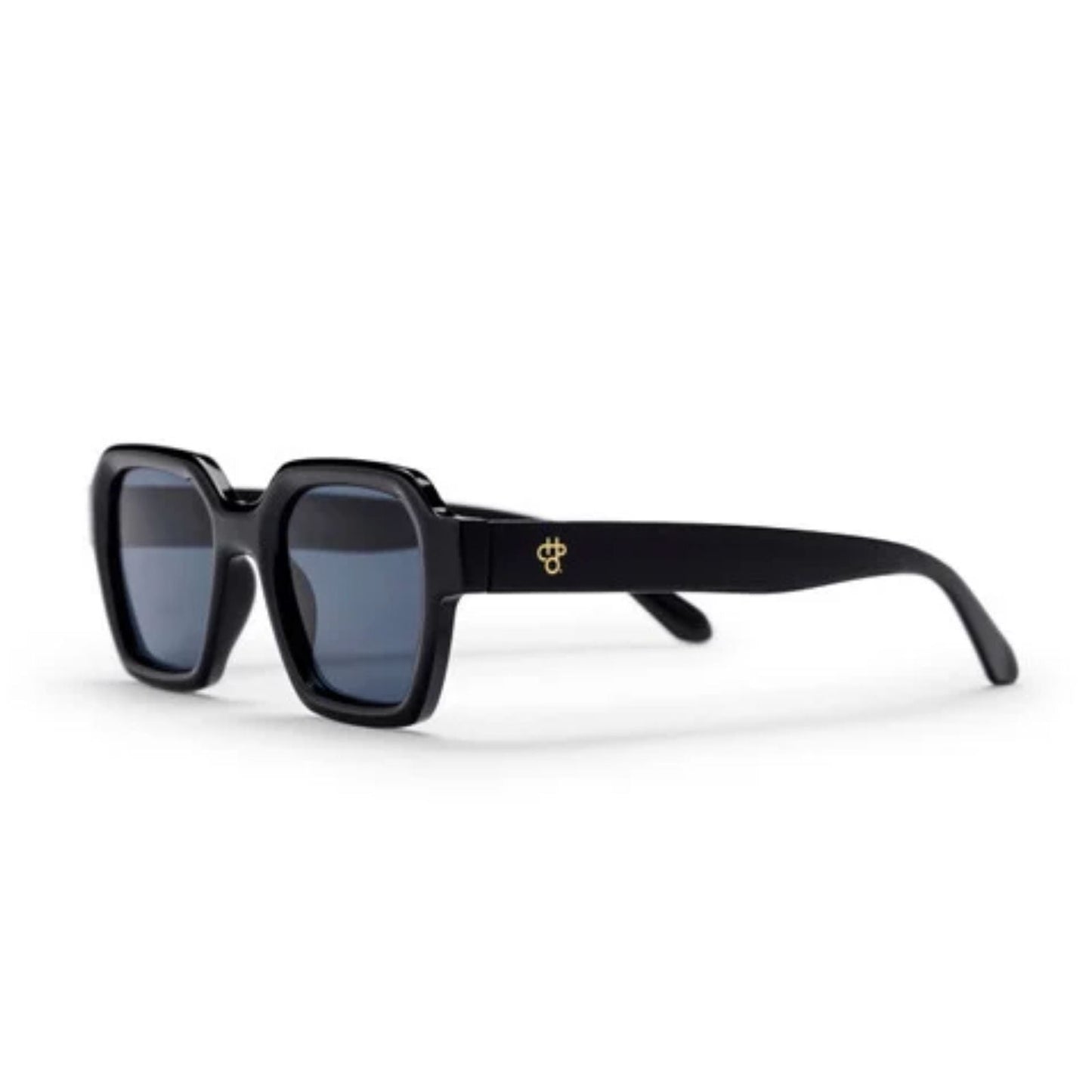 CHPO The AK Geometric Sunglasses - Shiny Black/Black