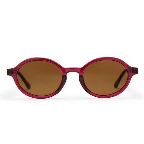 CHPO Marlene Oval Sunglasses - Burgundy/Brown