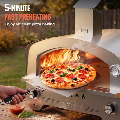 15" Dual Burner Gas Pizza Oven