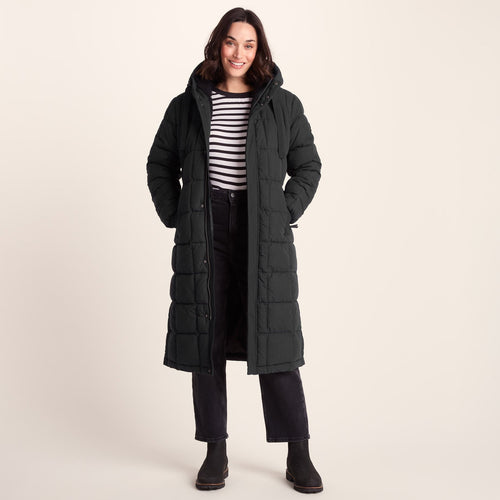 Saga Womens Long Shower Resistant Insulated Jacket - Black