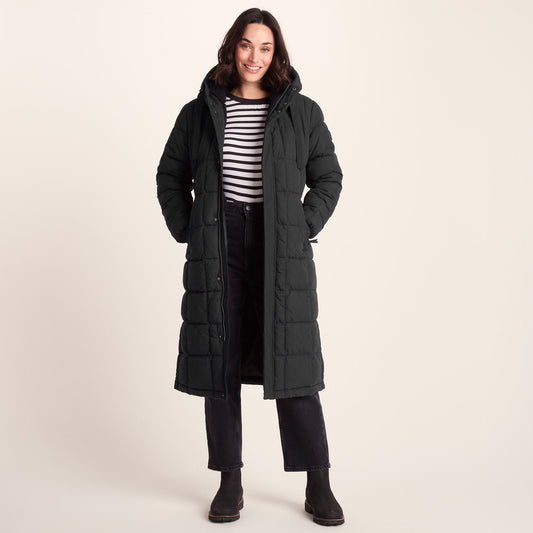 Saga Womens Long Shower Resistant Insulated Jacket - Black