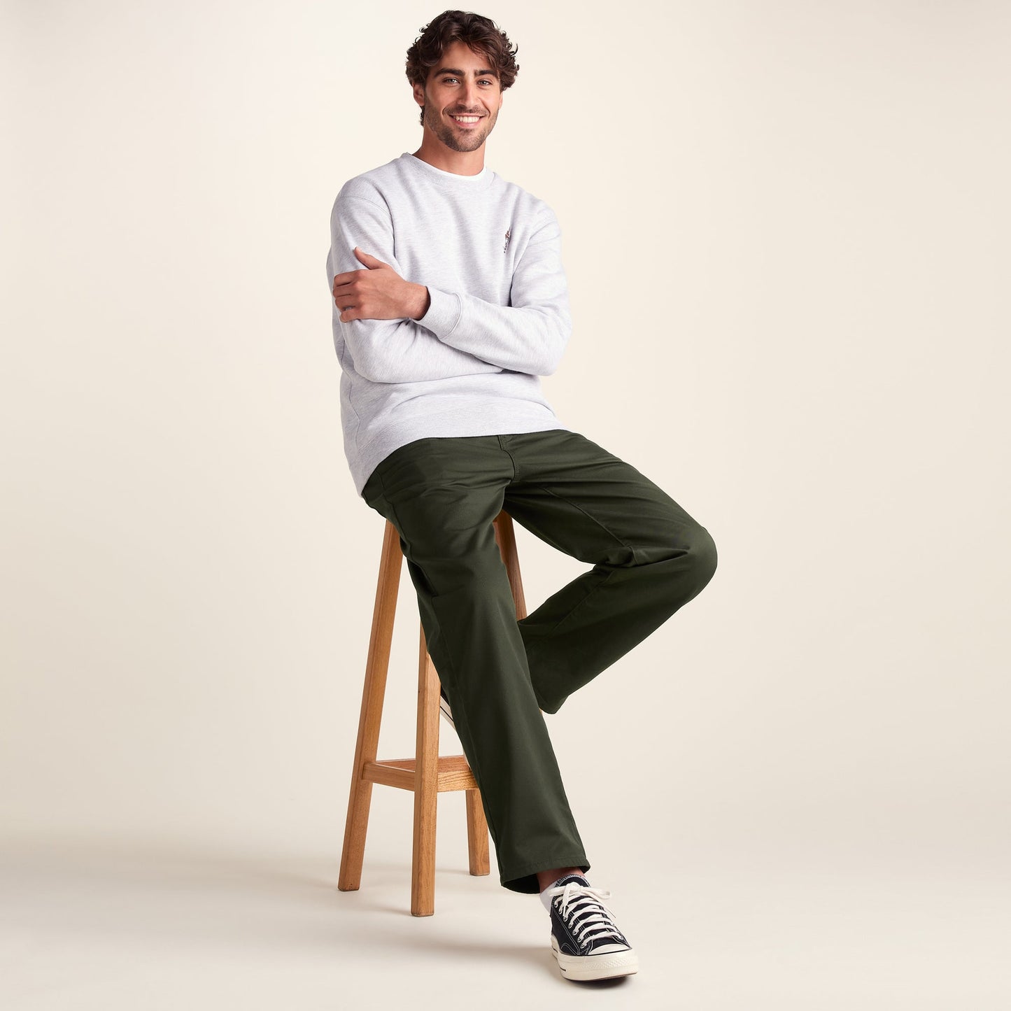 Sam Mens Slim Tapered Casual Chino Trouser - Khaki