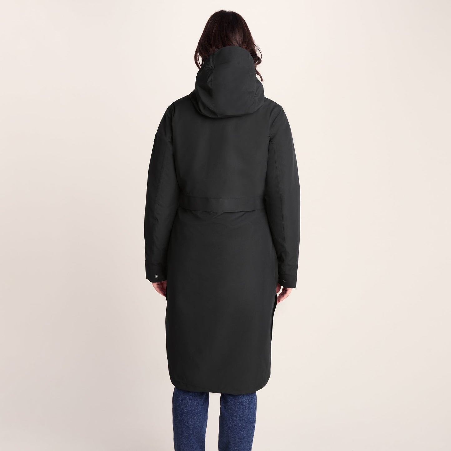 Saunter Womens Long Waterproof Jacket - Black
