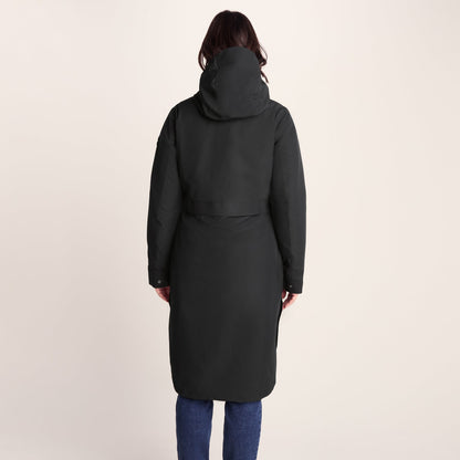 Saunter Womens Long Waterproof Jacket - Black
