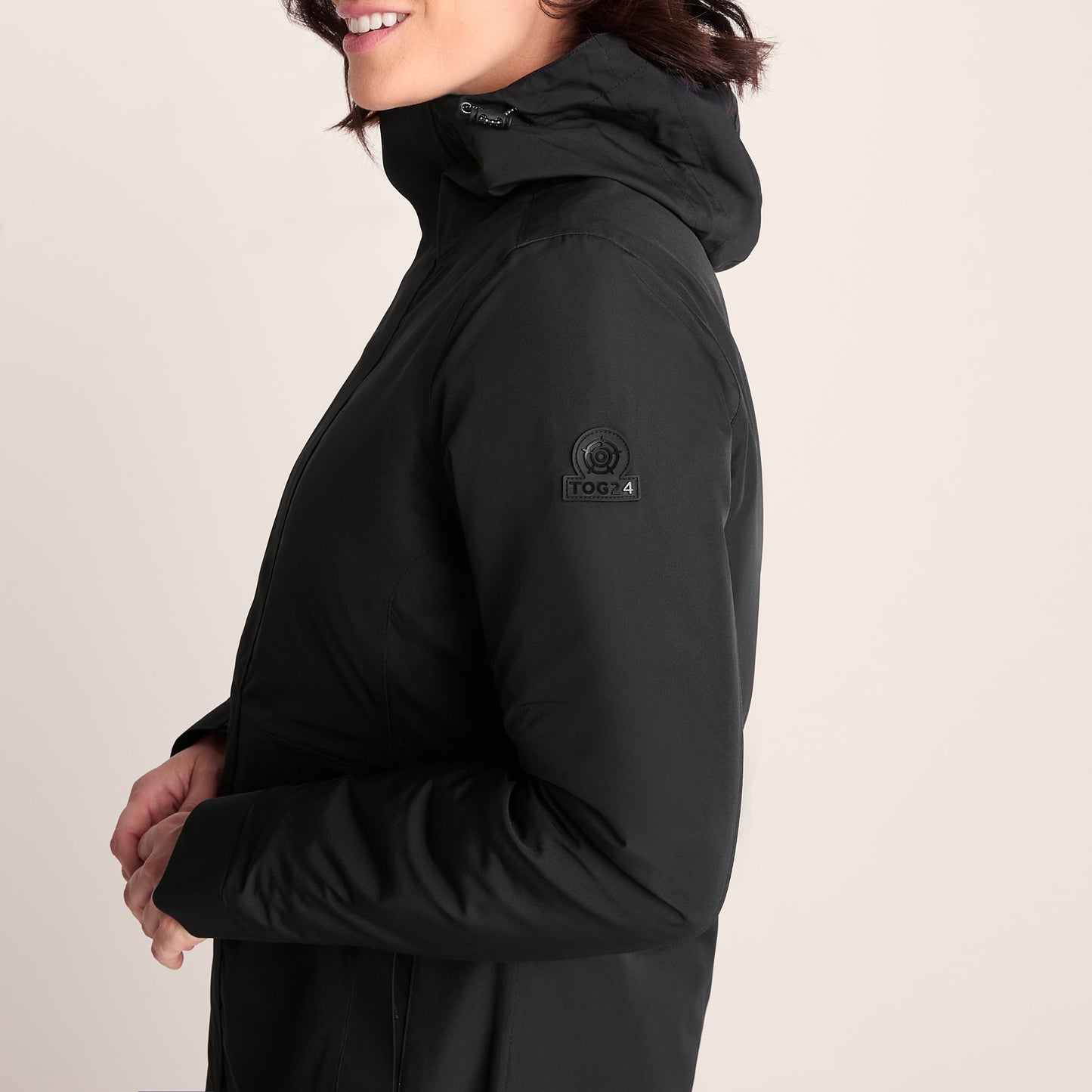 Saunter Womens Long Waterproof Jacket - Black