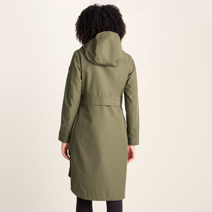 Saunter Womens Long Waterproof Jacket - Khaki