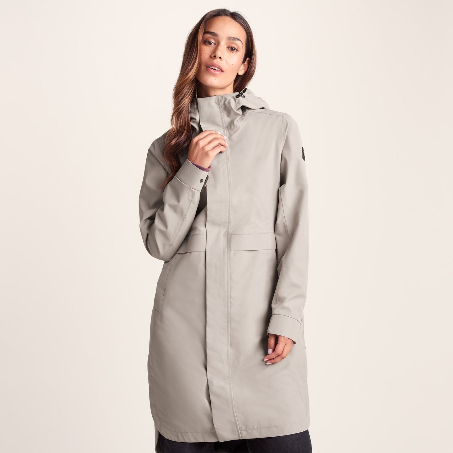 Saunter Womens Long Waterproof Jacket - Dark Taupe