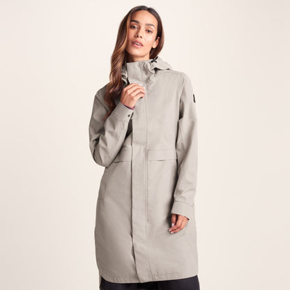 Saunter Womens Long Waterproof Jacket - Dark Taupe