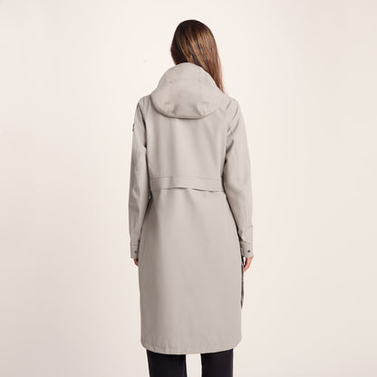 Saunter Womens Long Waterproof Jacket - Dark Taupe