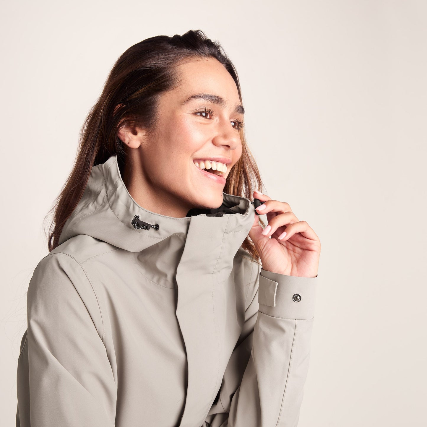 Saunter Womens Long Waterproof Jacket - Dark Taupe