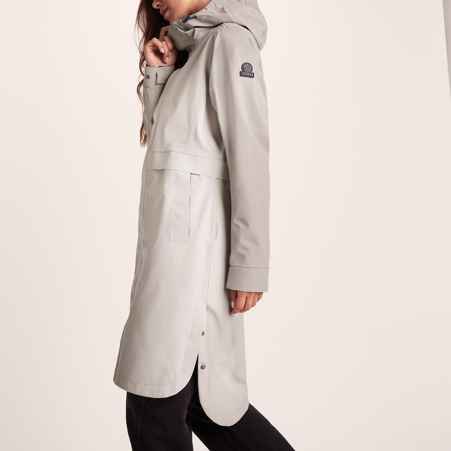 Saunter Womens Long Waterproof Jacket - Dark Taupe