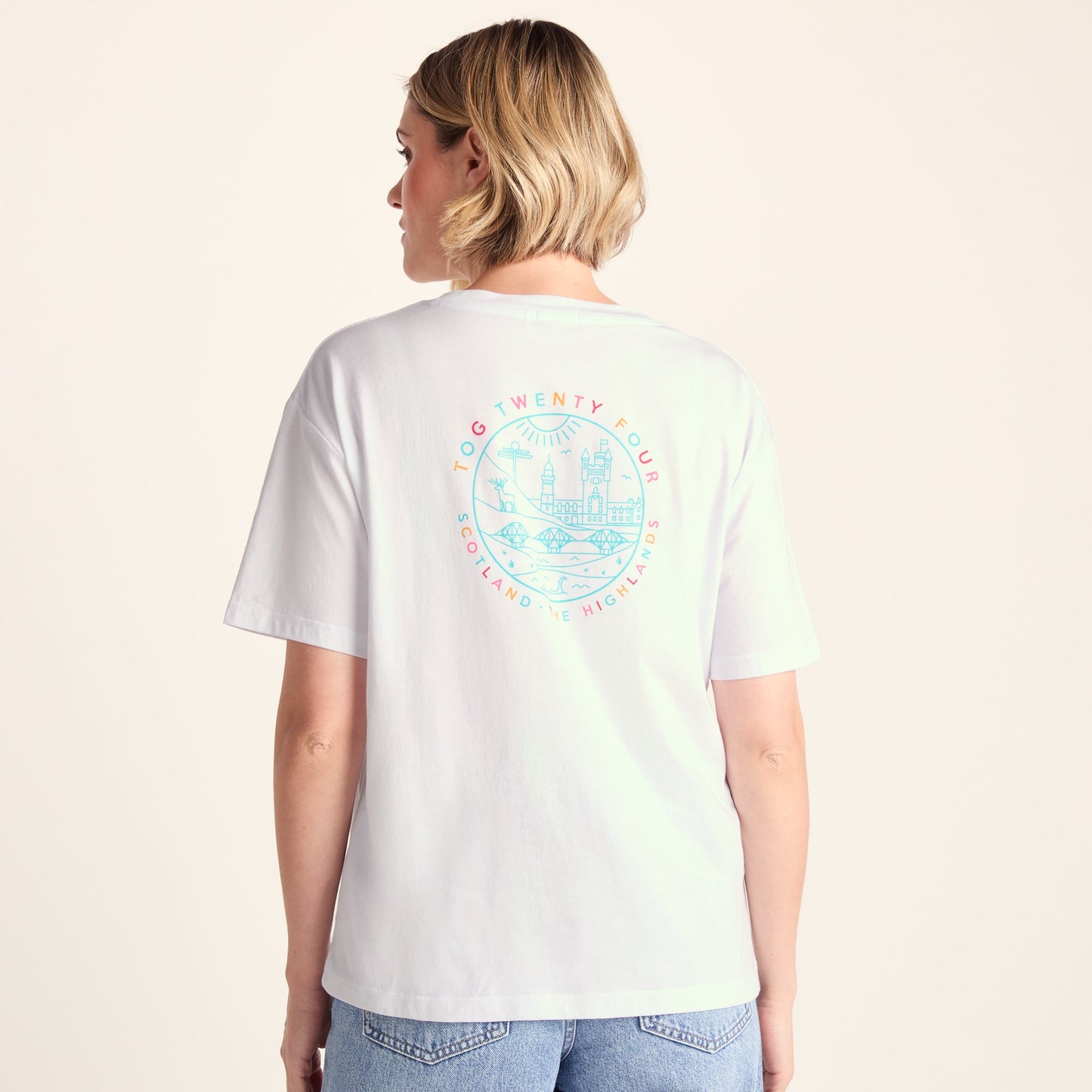 Scotland Womens 100% Cotton Supersoft Relaxed Fit T-Shirt - Optic White
