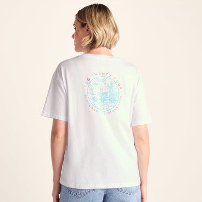 Scotland Womens 100% Cotton Supersoft Relaxed Fit T-Shirt - Optic White
