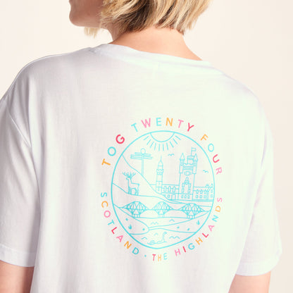 Scotland Womens 100% Cotton Supersoft Relaxed Fit T-Shirt - Optic White