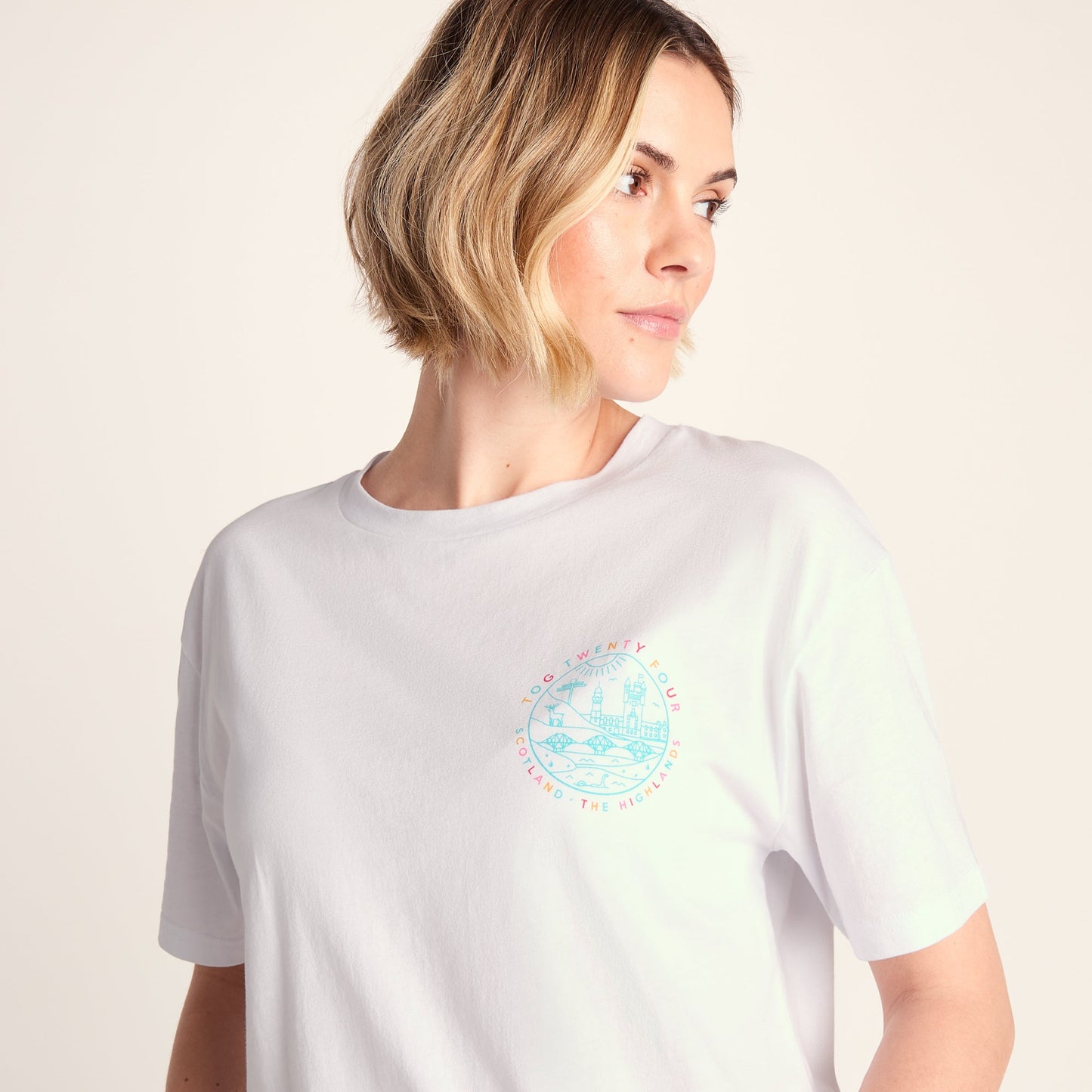 Scotland Womens 100% Cotton Supersoft Relaxed Fit T-Shirt - Optic White