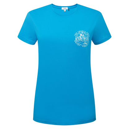 Seaside Womens 100% Cotton T-Shirt - Azure Blue