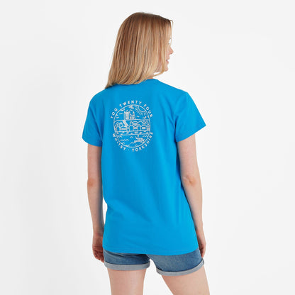 Seaside Womens 100% Cotton T-Shirt - Azure Blue