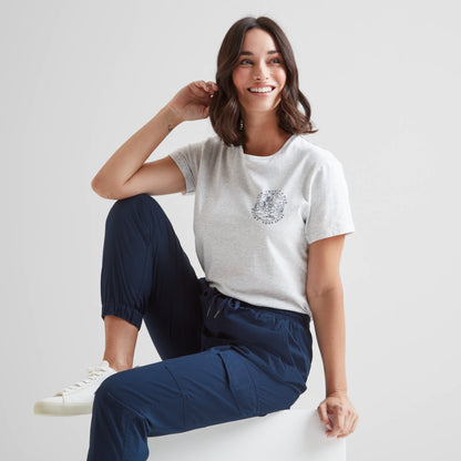 Seaside Womens 100% Cotton T-Shirt - Ice Grey Marl