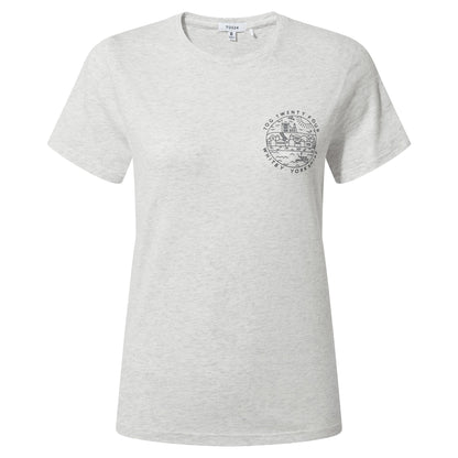 Seaside Womens 100% Cotton T-Shirt - Ice Grey Marl