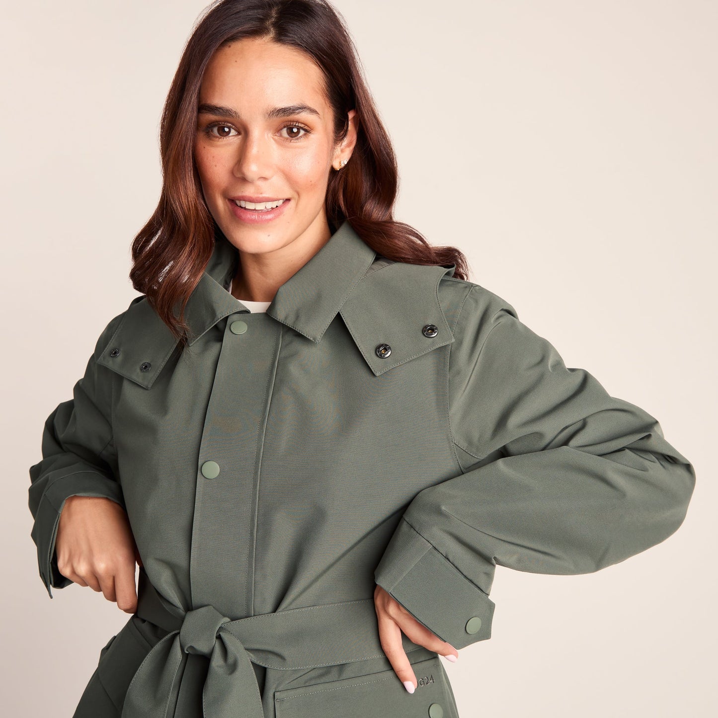 Shea Womens Waterproof Trench Coat - Pale Khaki