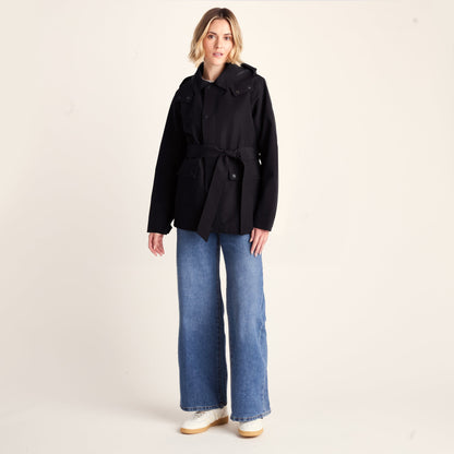 Shea Womens Waterproof Trench Coat - Black