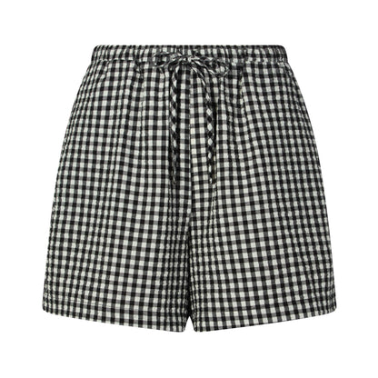 Sienna Womens Gingham Check Shorts - Black Check
