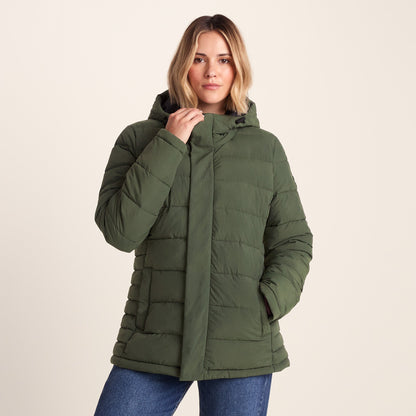 Sleight Womens Short Insulated Parka - Dark Green