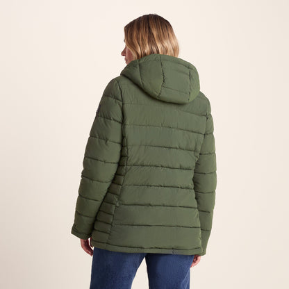 Sleight Womens Short Insulated Parka - Dark Green