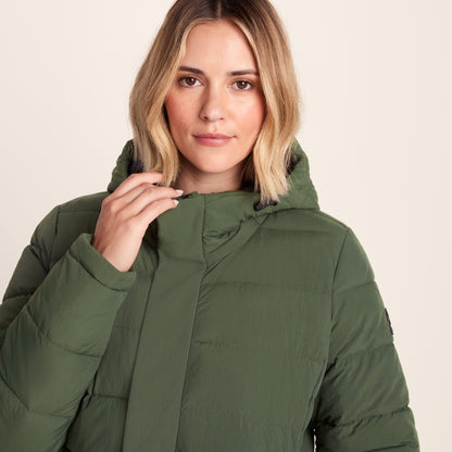 Sleight Womens Short Insulated Parka - Dark Green