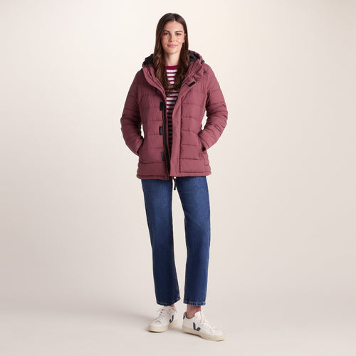 Sleight Womens Short Insulated Parka - Burgundy