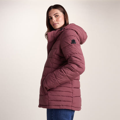 Sleight Womens Short Insulated Parka - Burgundy